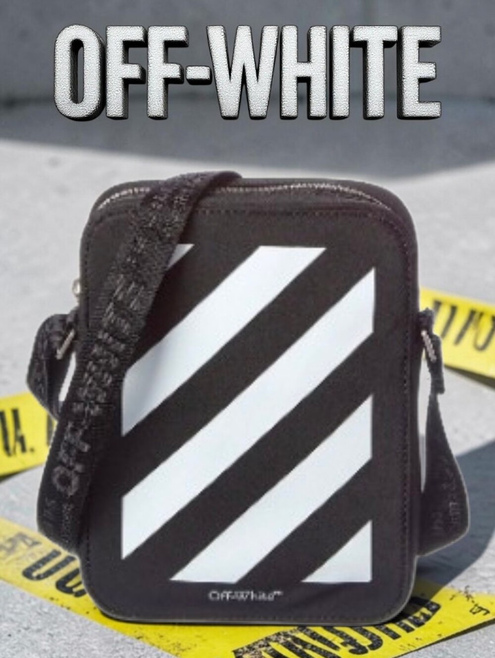 Off-White Diagonals Logo-Print Crossbody/Shoulder Bag NWT & Dusty! (Retail $575)